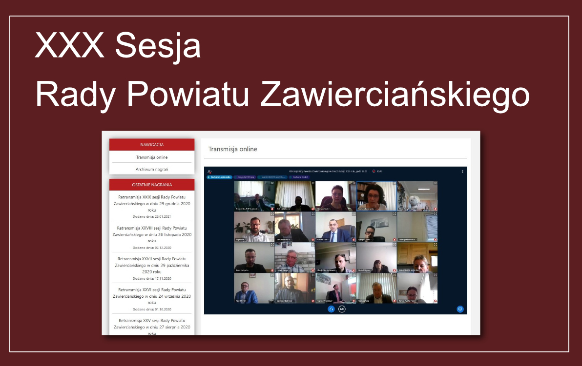 XXX Sesja Rady Powiatu Zawierciańskiego