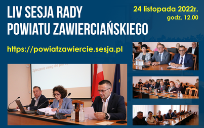 Zdjęcie do LIV Sesja Rady Powiatu Zawierciańskiego